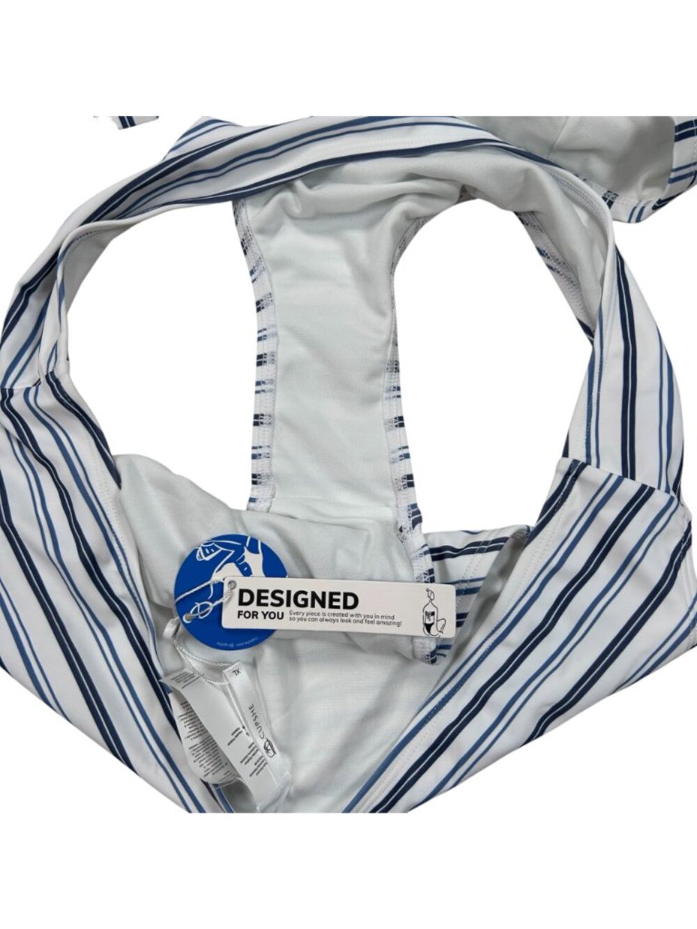 Cupshe Sailor Stripe XL Bikini Swimsuit Beach Holiday Coastal Resortwear - Picture 6 of 9